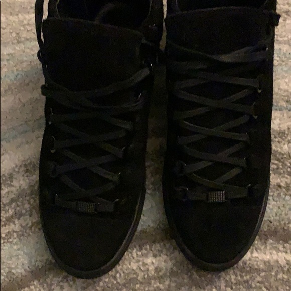 balenciaga arena black suede